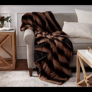 Dennis Basso Oversized 60" x 70" Luxury Plush Faux-Fur Throw